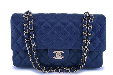 chanel classic navy blue caviar|Flap Bags .